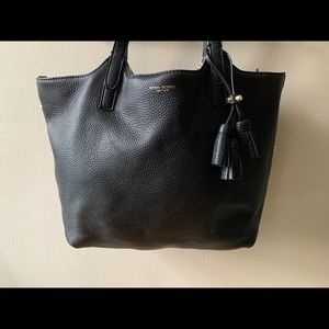 Henri Bendel black leather shoulder bag